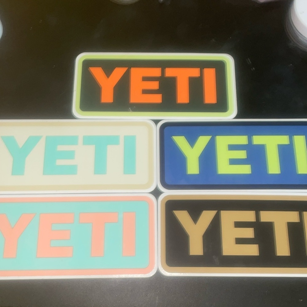 Multi Color Yeti Stickers - Picture 1 of 4
